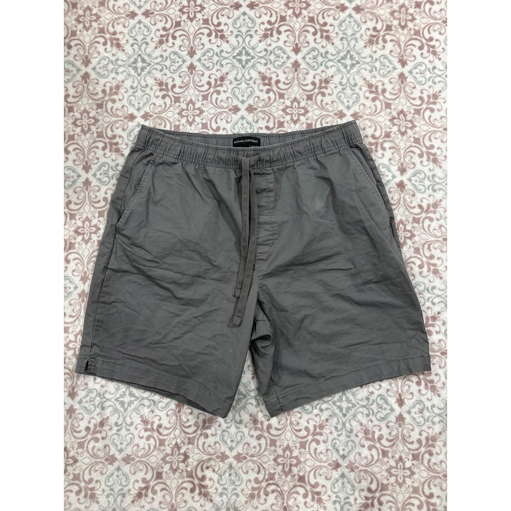 Banana Republic Mens Gray Elastic Waist Drawstring Core Temp Shorts Size L